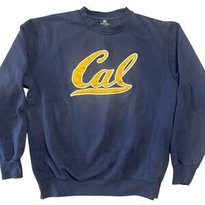 Vintage Y2K UC Berkeley Graphic Crew Neck Sweatshirt Casual Pullover Navy S